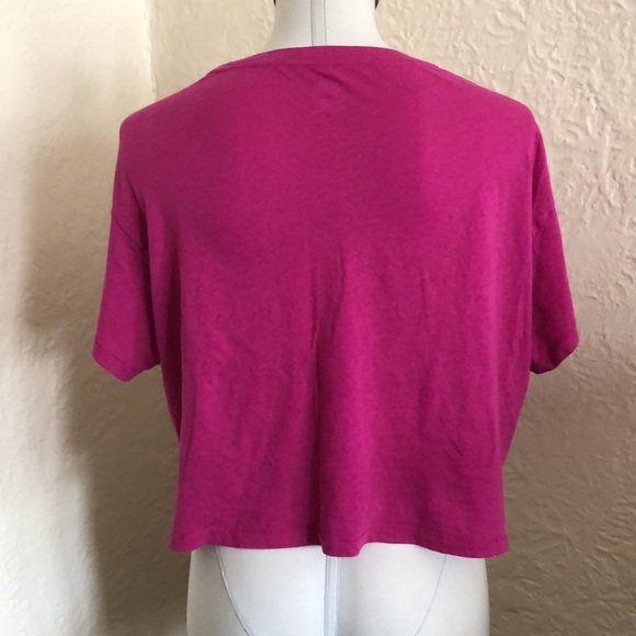Victoria’s Secret Pink Purple White Love You Cropped Tee Shirt T-Shirt Top M - Picture 5 of 9